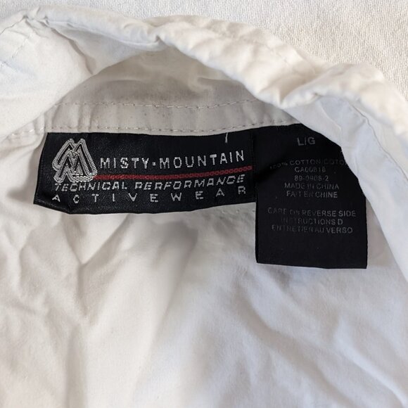 MISTY MOUNTAIN ACTIVEWEAR WOMEN'S SIZE LARGE WHITE SHORT SLEEVE BUTTON FRONT - Picture 4 of 16